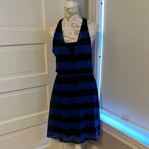 Size 10 H&M Blue and Black Striped Halter Dress